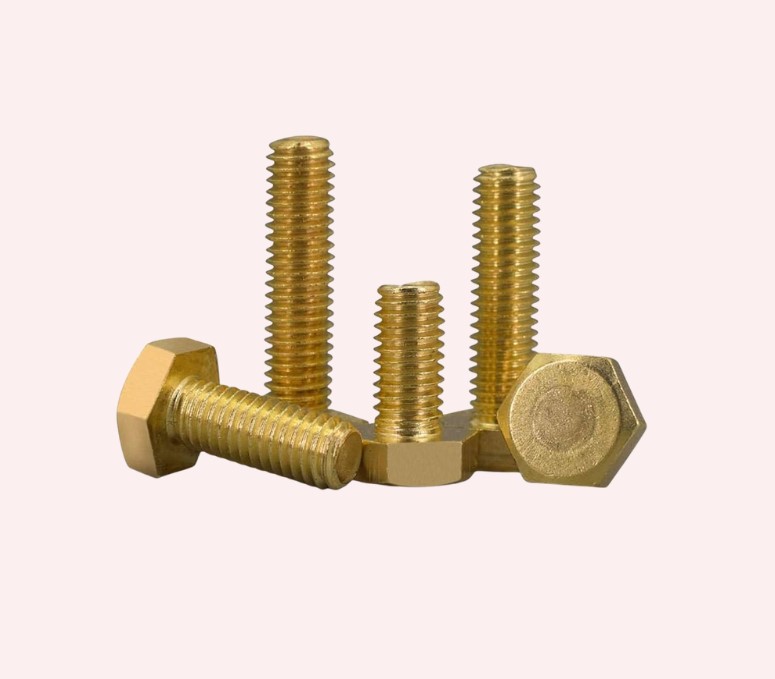 Standard Brass Hexagonal Bolts DIN 931 Fully Threaded, Corrosion-Resistant Hex Head Bolts for Machinery Construction and Industrial Assembly Applications